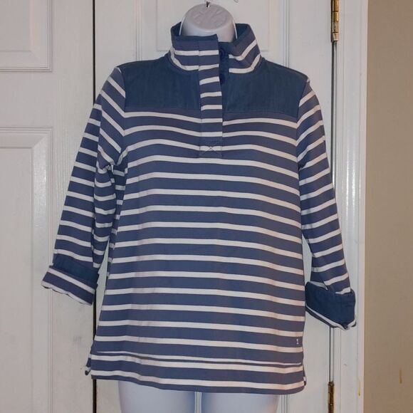 Crown & Ivy Harper Long Sleeve Button Sweatshirt  Sz S Petite  Sz SP NWOT - Picture 1 of 5